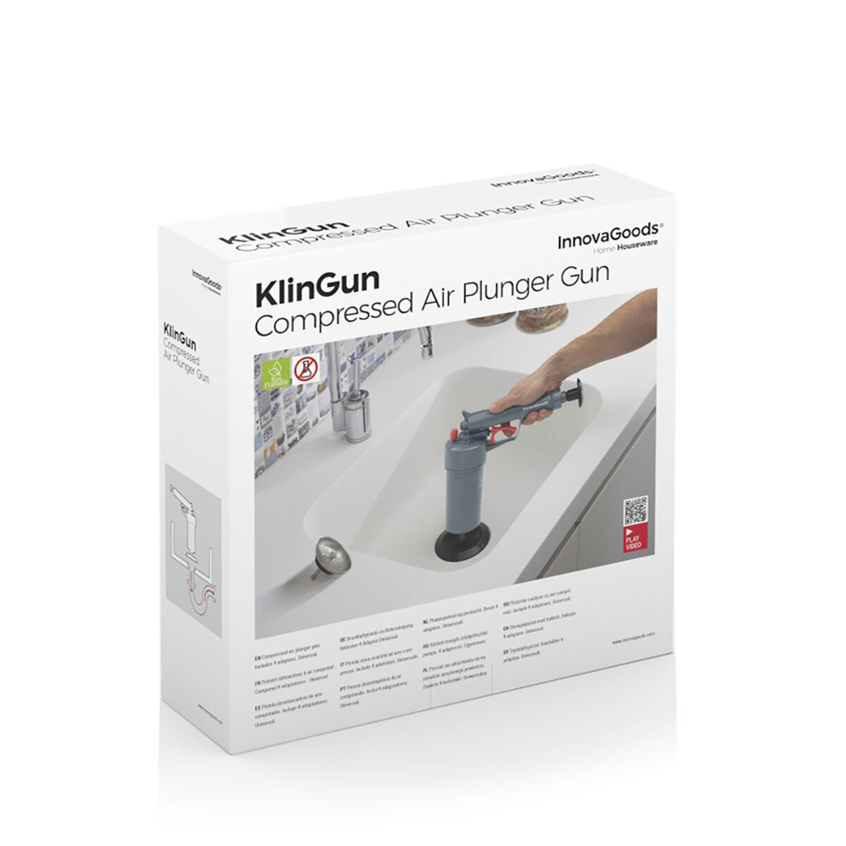Universal Compressed Air Unblocking Gun with Adaptors KlinGun