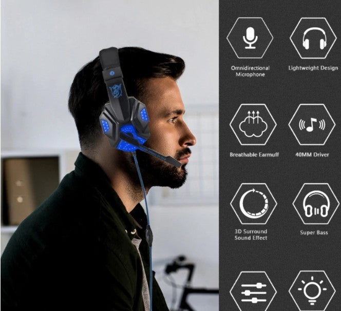Ninja Dragon G9300 LED Gaming Headset med mikrofon.